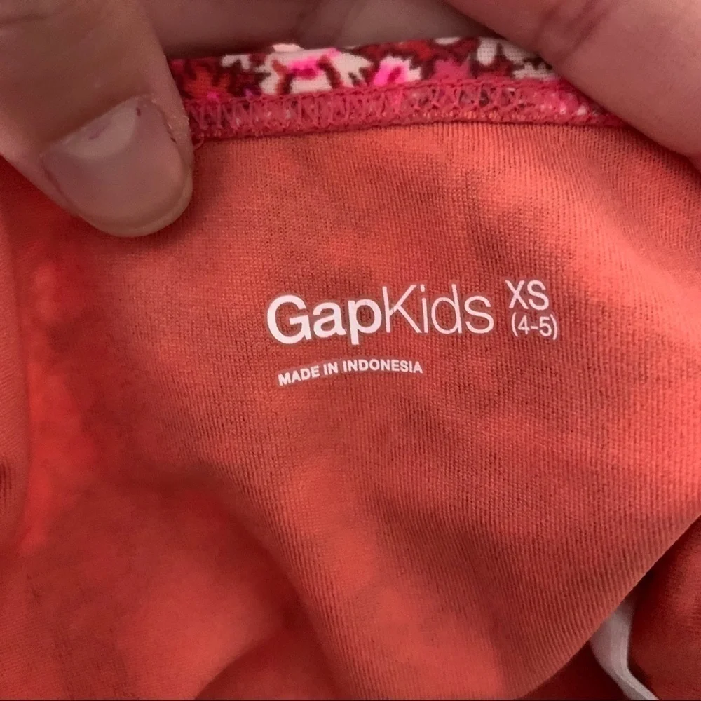 Gap Kids Coral & Pink Floral One Piece Swimsuit XS